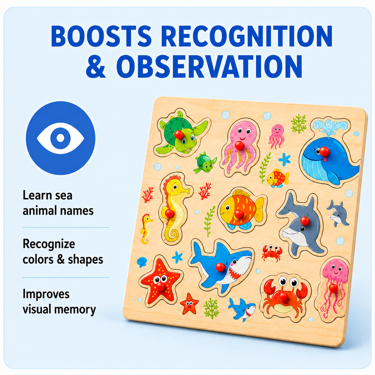 Ocean Theme Educational Peg Puzzle Toy