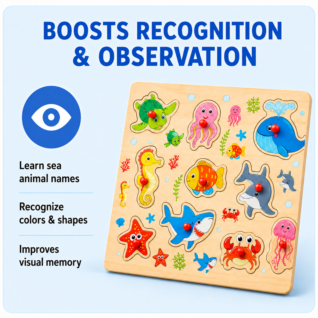 Ocean Theme Educational Peg Puzzle Toy
