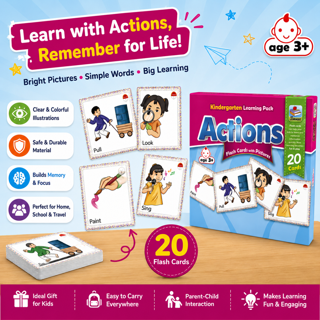 Learn Everyday Actions with Fun Flash Cards!