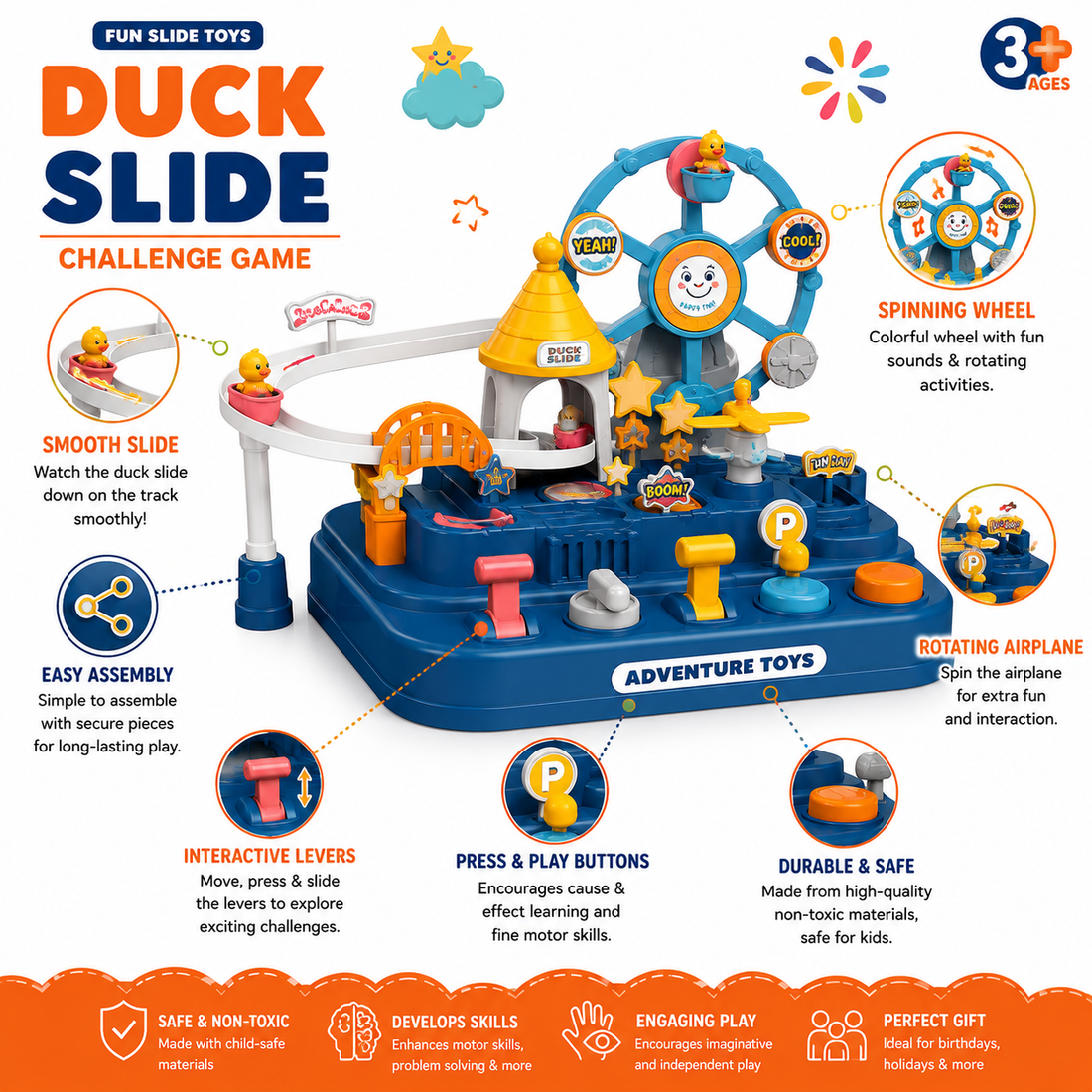 Watch the Ducks Climb & Slide with Endless Fun!