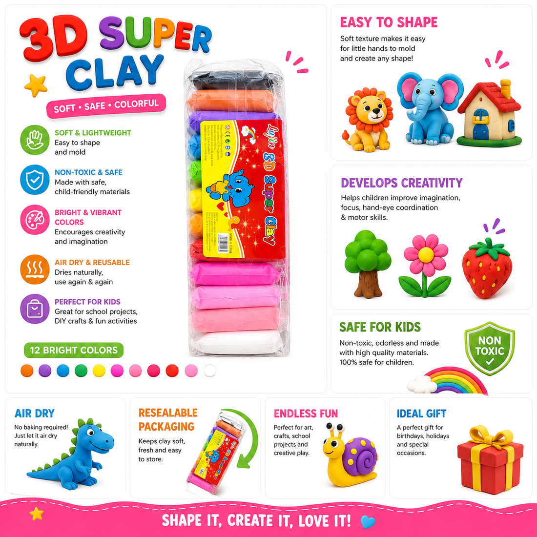 Shape, Create & Imagine with the Soft Clay Set!