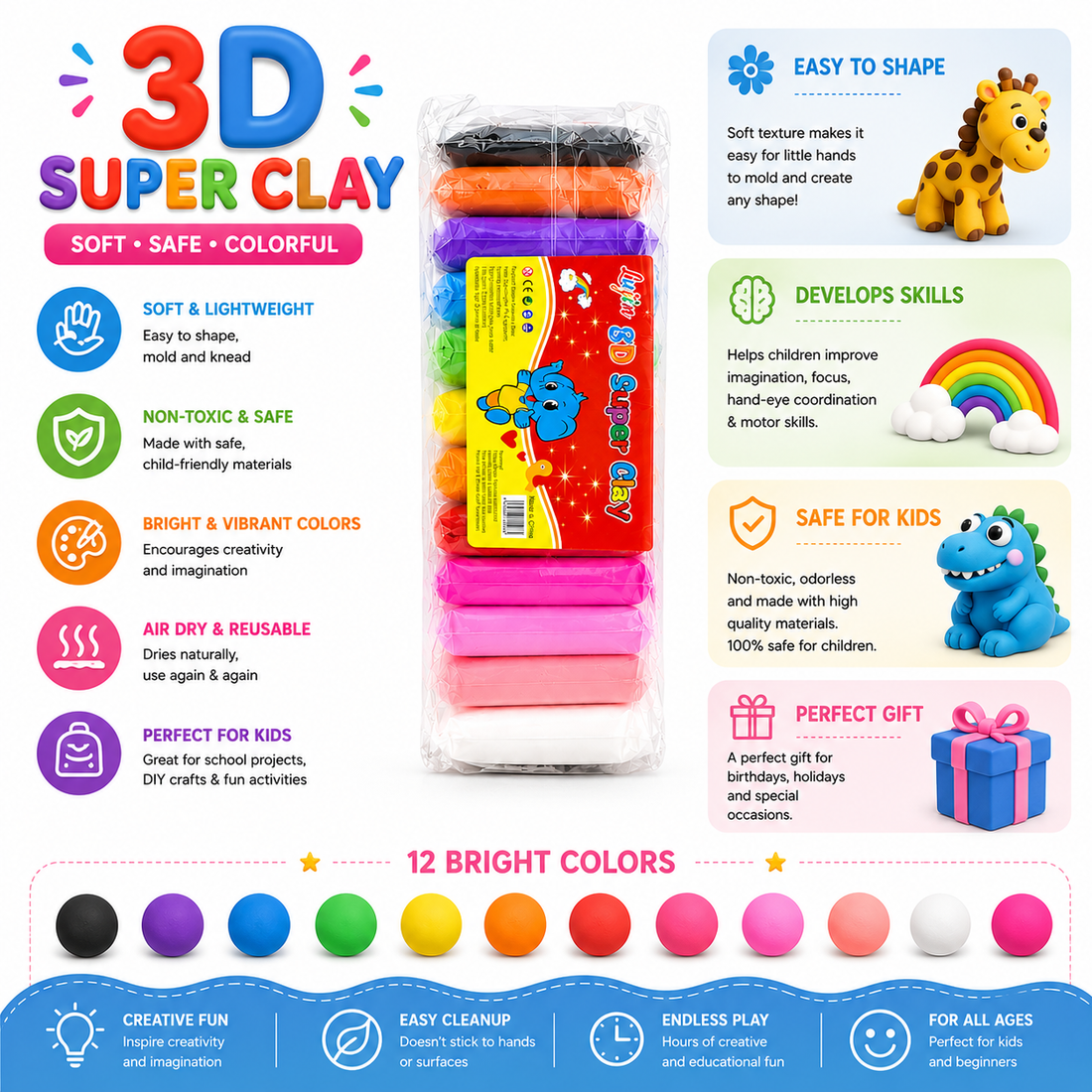 Shape, Create & Imagine with the Soft Clay Set!