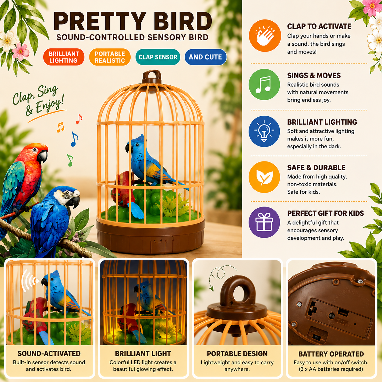 Bring Nature to Life with the Pretty Bird Toy!