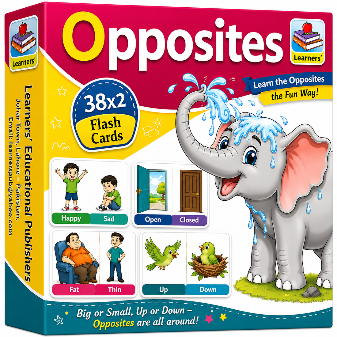 Kids Opposites Learning Flash Cards