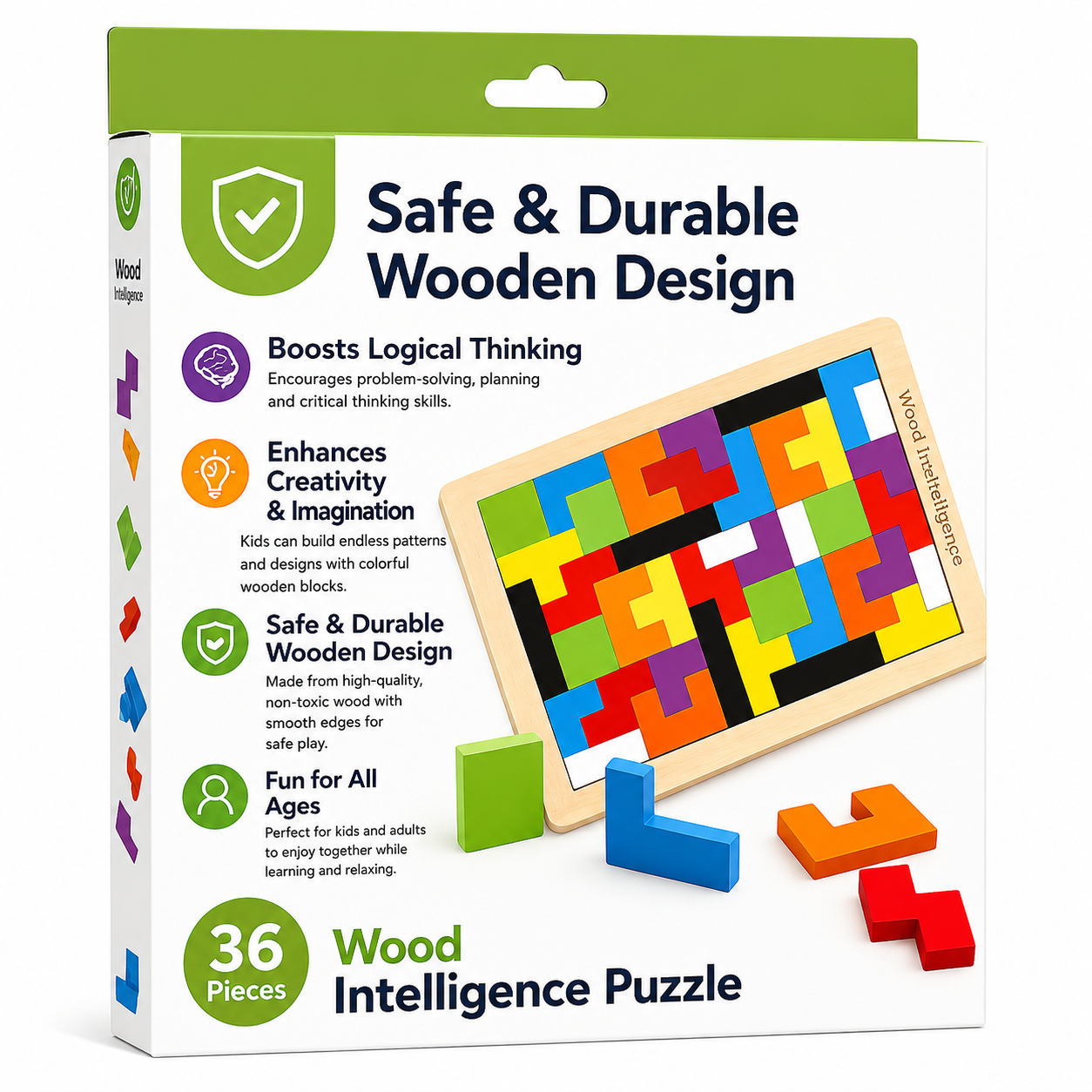 Wooden Tetris Intelligence Puzzle Board