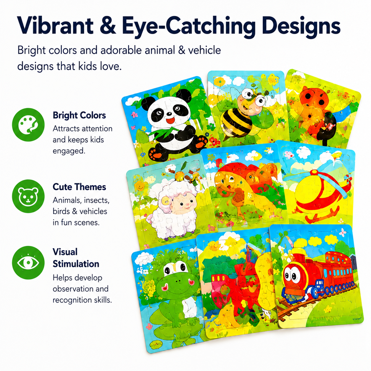 Wooden Kids Puzzle Set – 24 Educational Jigsaw Boards