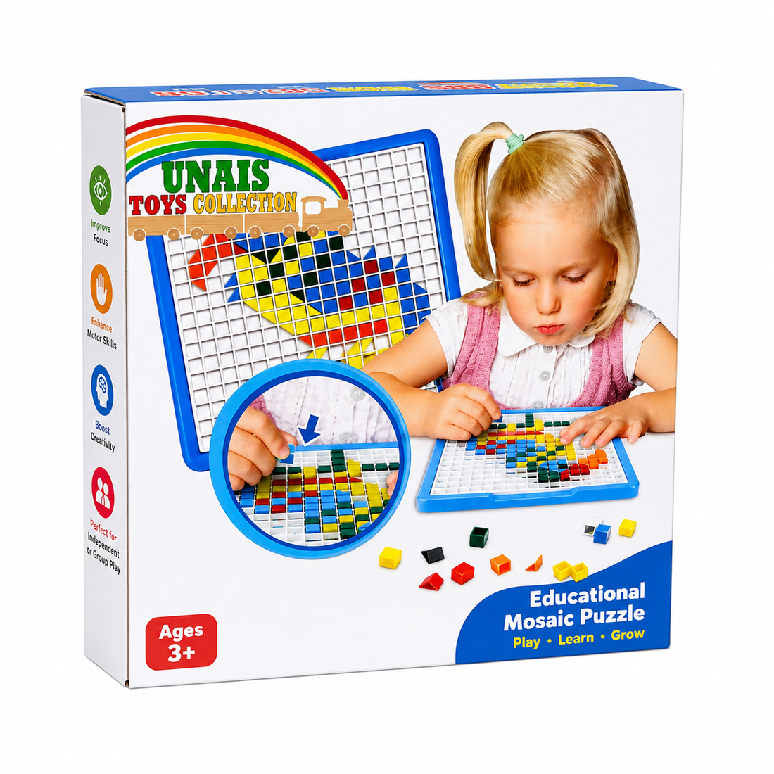 Kids Mosaic Pegboard Puzzle Set