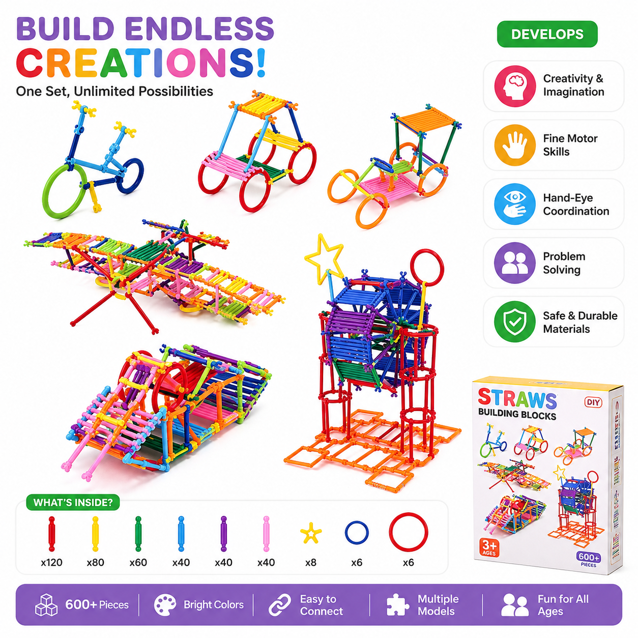 Creative Building Sticks Construction Set