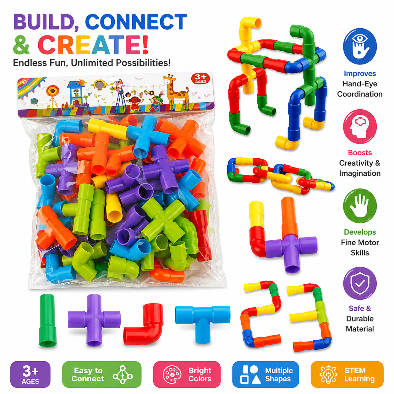 Creative Pipe Building Blocks Set