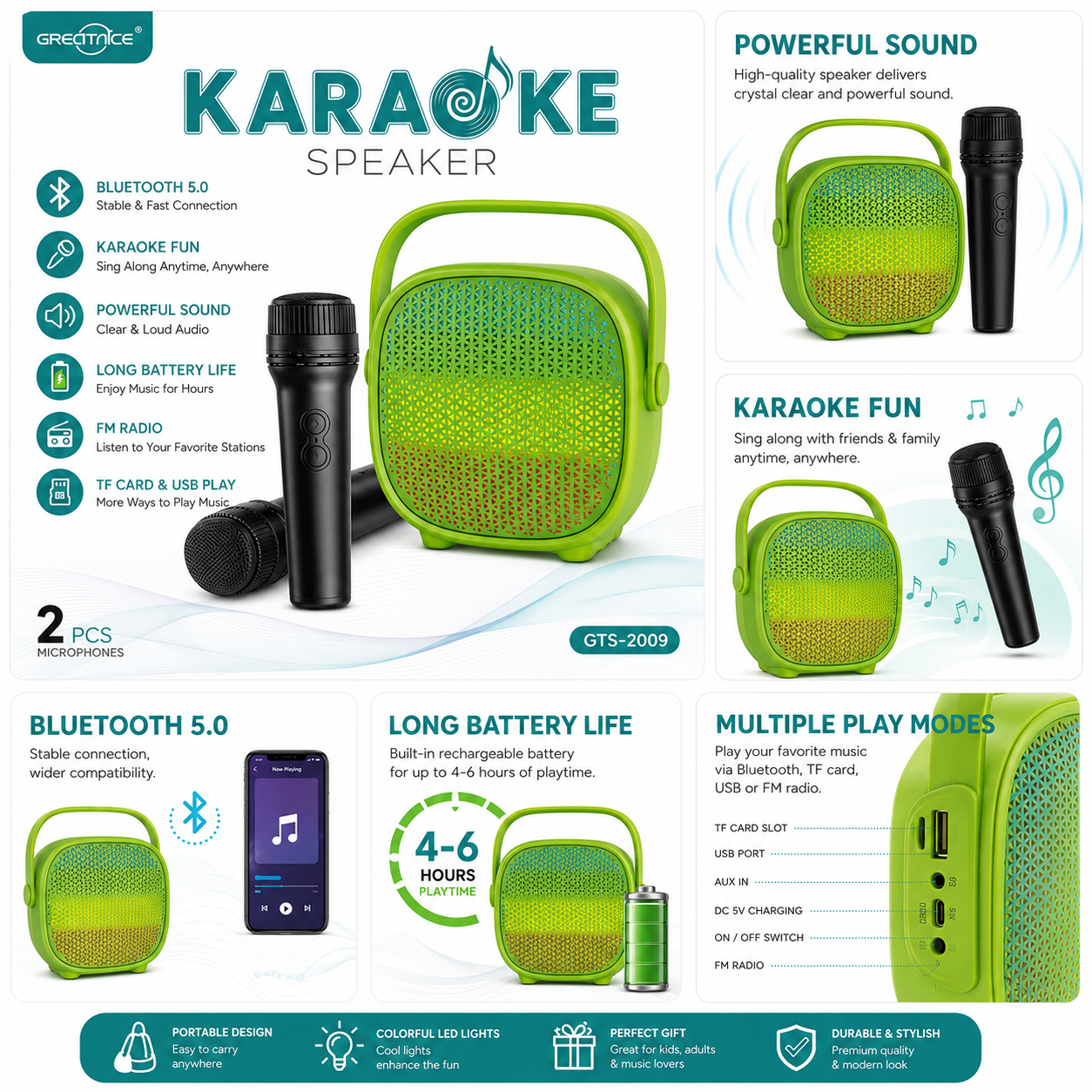 Sing, Play & Shine with the Portable Karaoke Speaker!