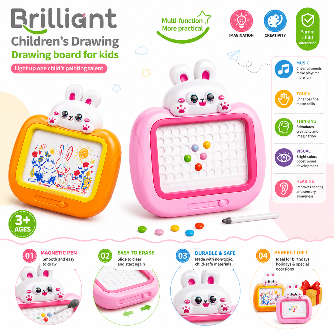 Draw, Learn & Create with the Magnetic Drawing Board!