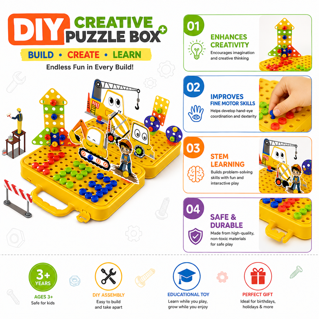 Build, Create & Learn with the DIY Puzzle Box!