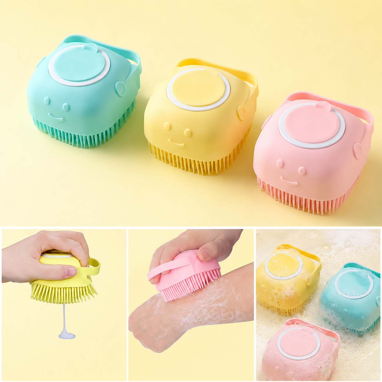 2-in-1 Silicone Bath & Soap Dispenser Brush
