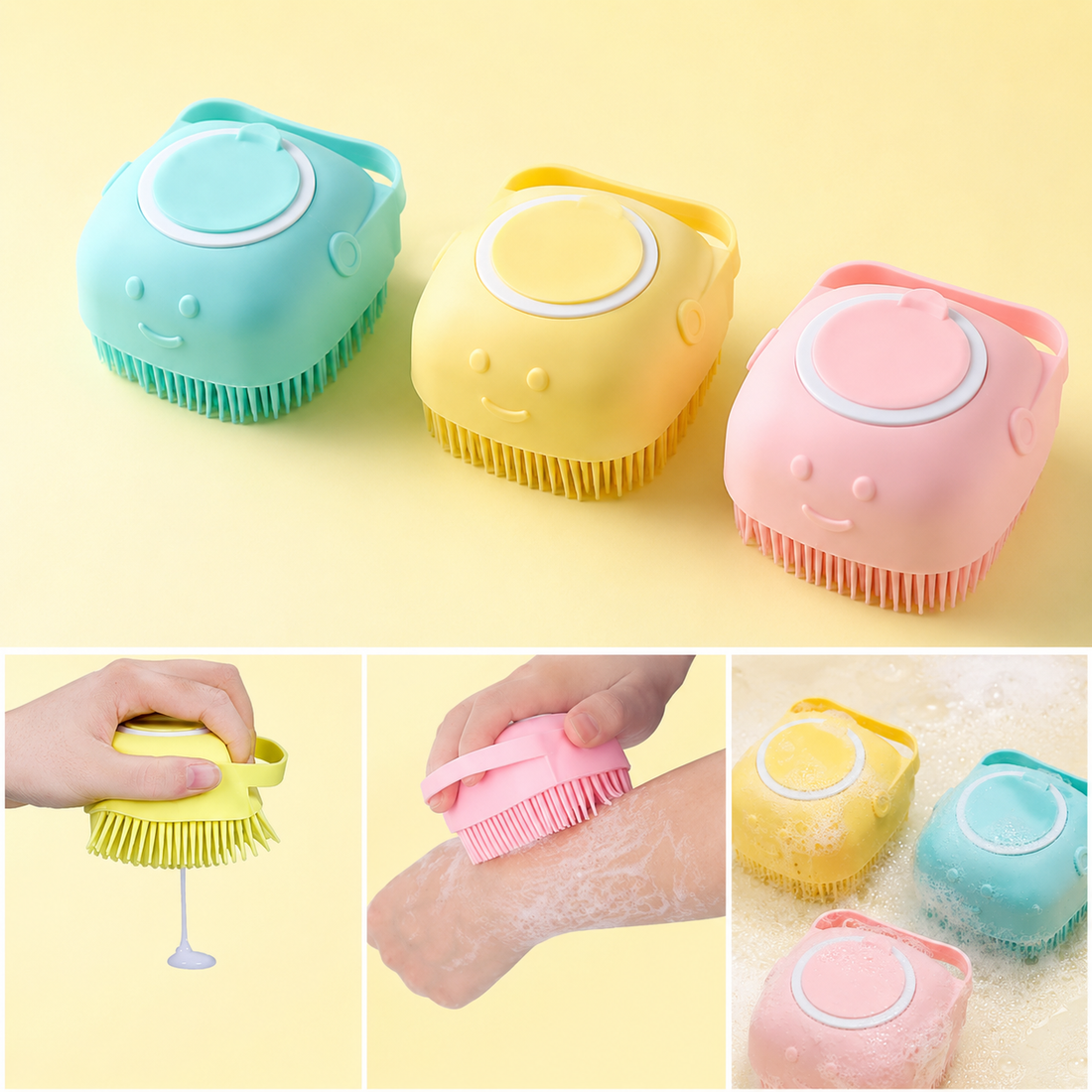 2-in-1 Silicone Bath & Soap Dispenser Brush