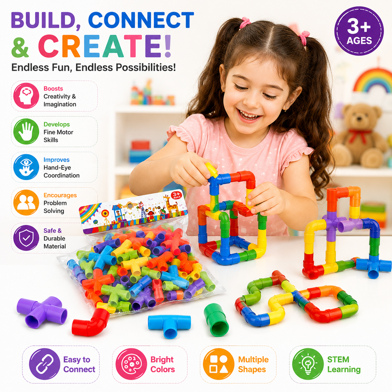Creative Pipe Building Blocks Set