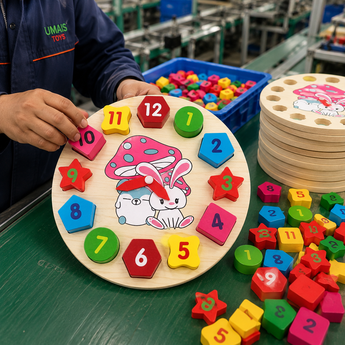 Wooden Number & Shape Puzzle Learning Board Toy