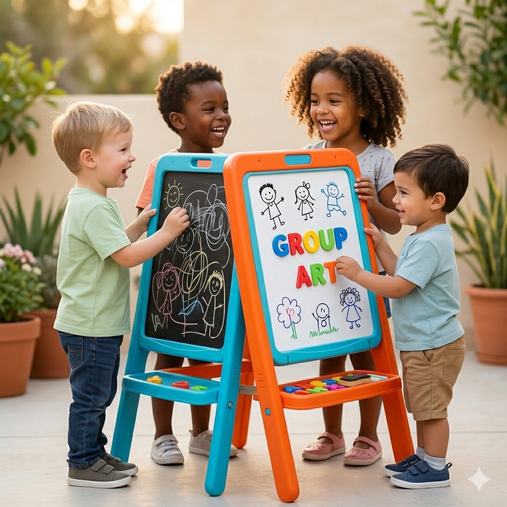 Kids Painting Art Drawing Board Easel Learning Toy