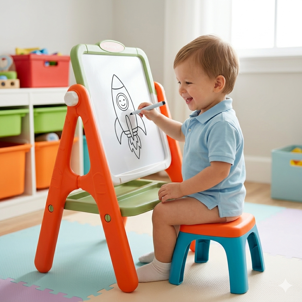 Kids Painting Art Drawing Board Easel Learning Toy