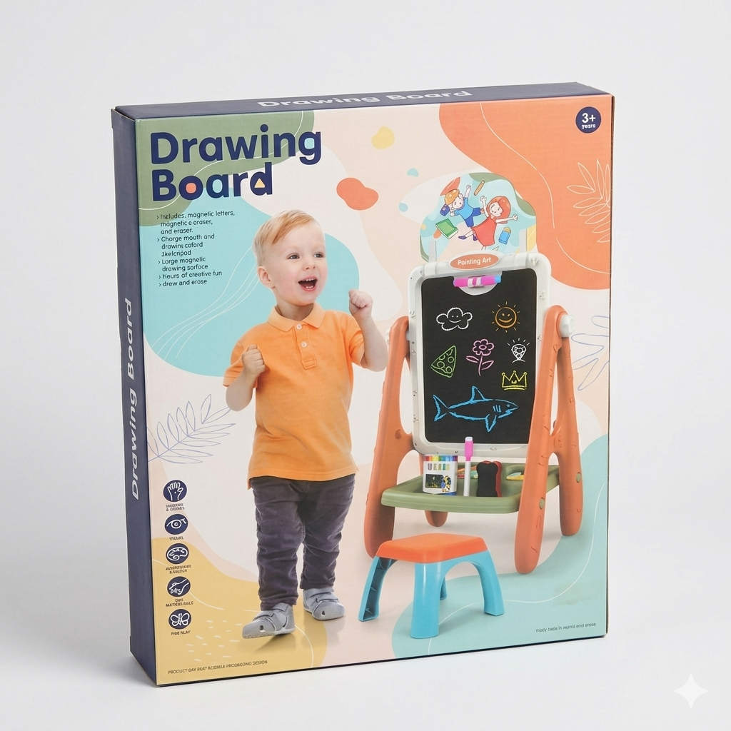 Kids Painting Art Drawing Board Easel Learning Toy