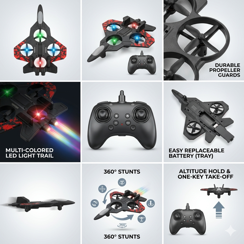 Figheer S1 RC Fighter Plane Drone for Kids Fun Toy