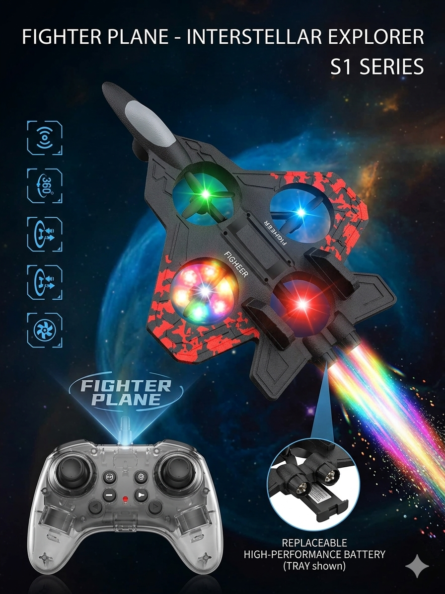 Figheer S1 RC Fighter Plane Drone for Kids Fun Toy