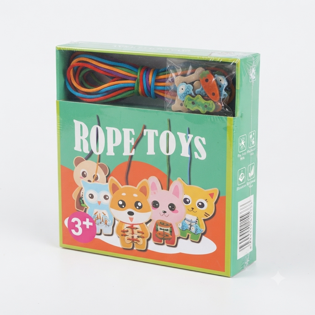 Wooden Animal Lacing Cards Montessori Learning Toy