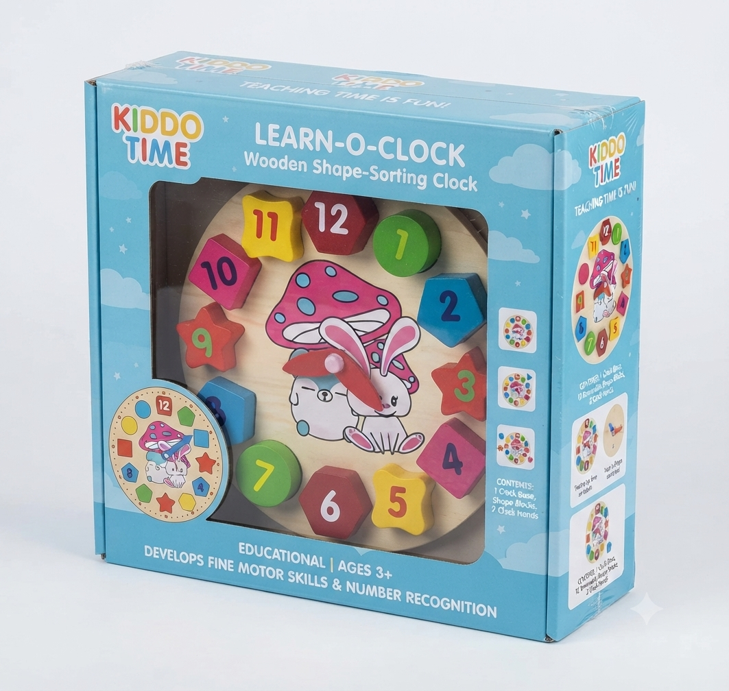 Wooden Number & Shape Puzzle Learning Board Toy