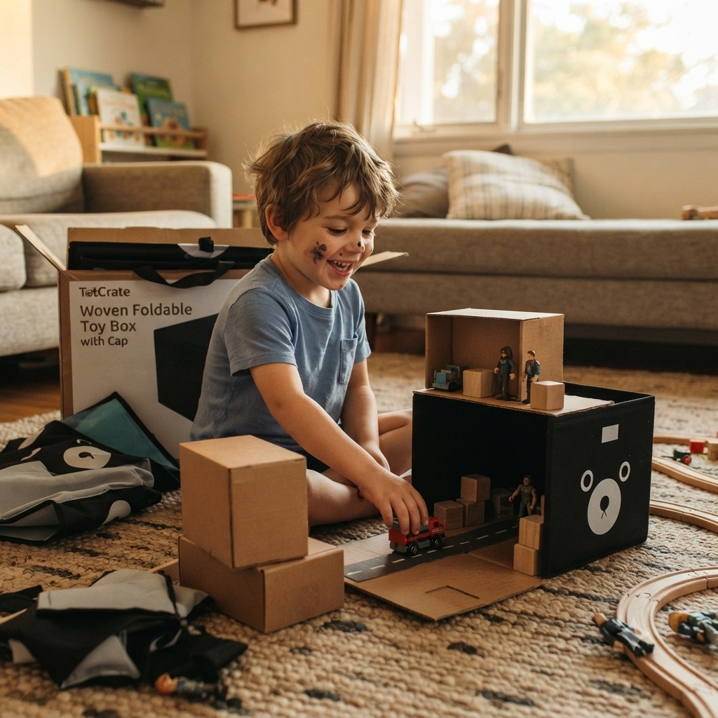 Foldable Toy Storage Box with Lid