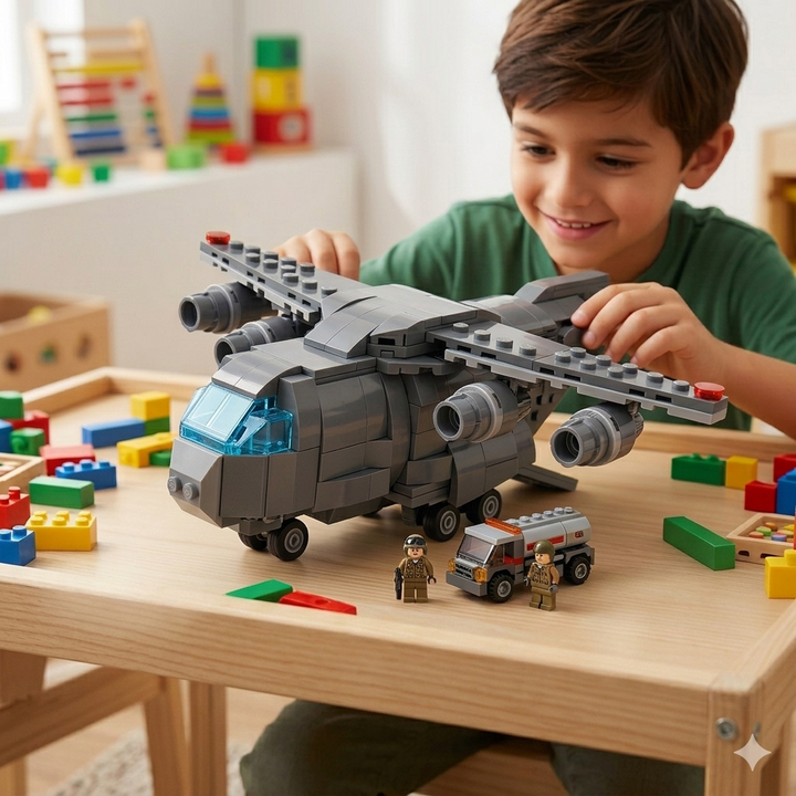 Pingao Blocks Military Transport Plane Building Set