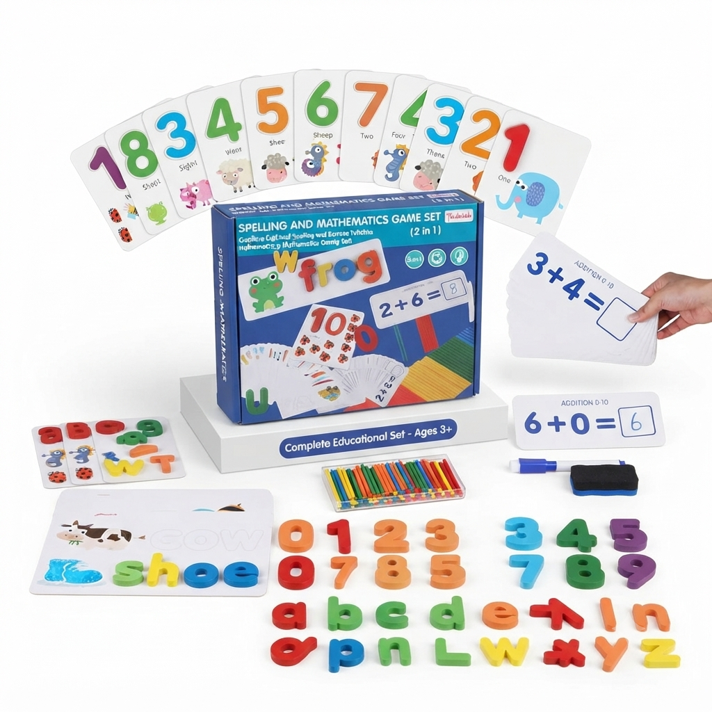 2-in-1 Spelling & Math Learning Game Set