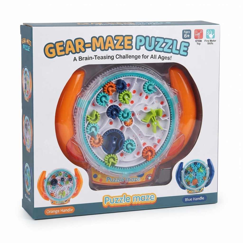 kids 3d puzzle maze gear brain teaser toy game