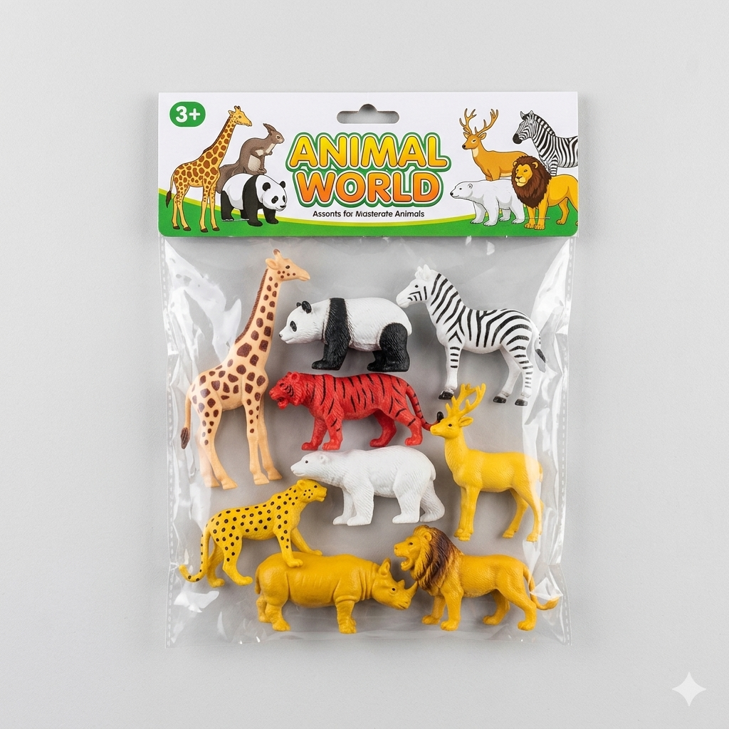 Animal World Safari Figures Set – 8 Wild Animals