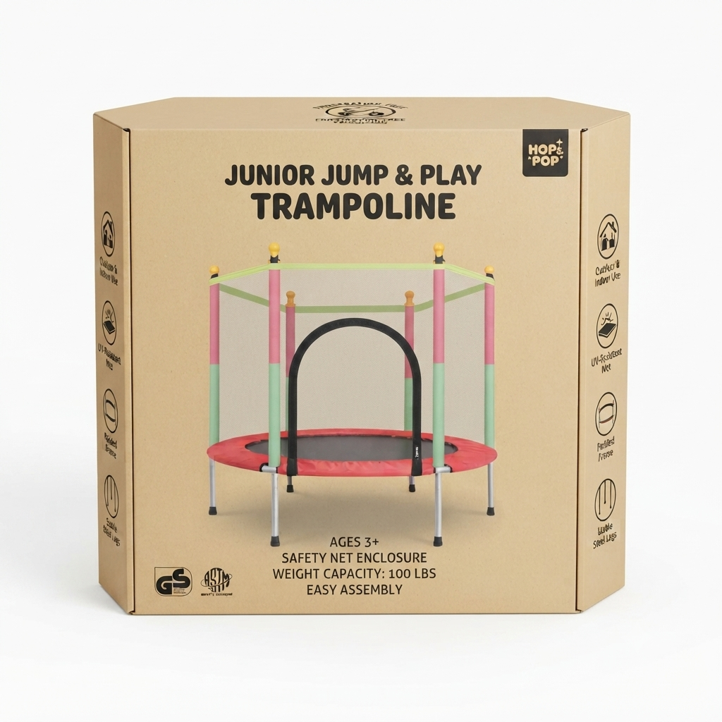 kids round trampoline with safety net