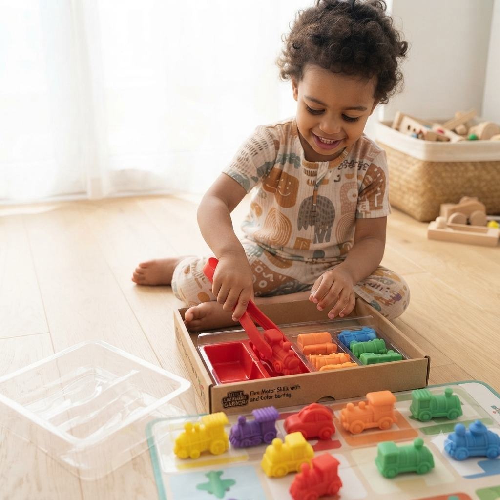 kids fine motor sorting toys with jumbo tweezers