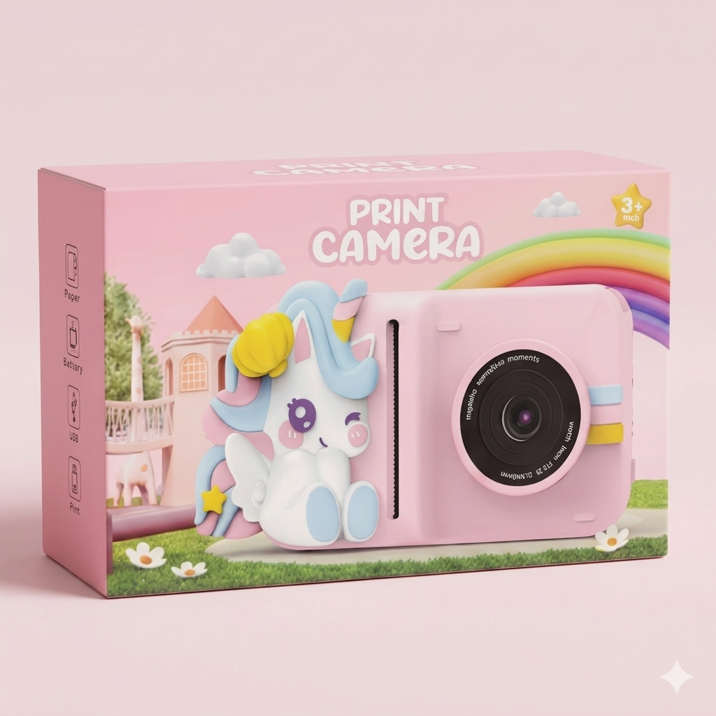 Kids Instant Print Camera Unicorn Edition