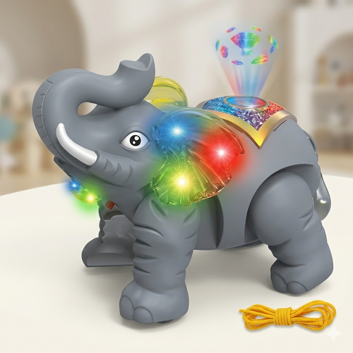 Musical Walking Elephant Toy with Lights & Sound