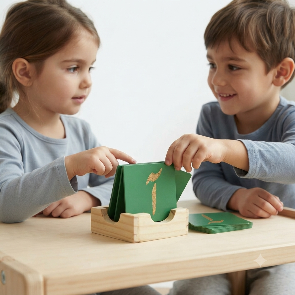 Wooden Urdu Alphabet Learning Flash Cards Set