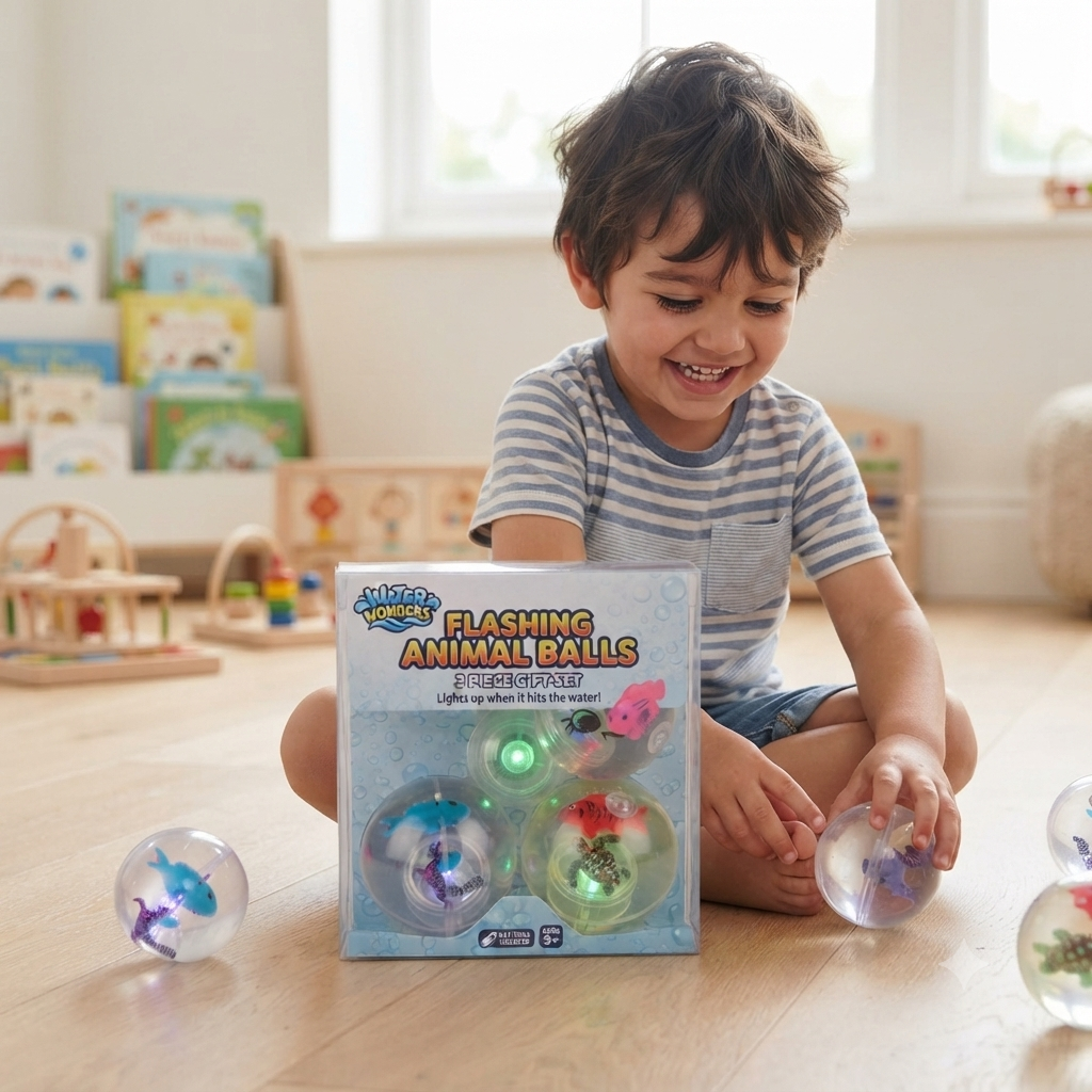 led flashing ocean animal bouncy ball for kids
