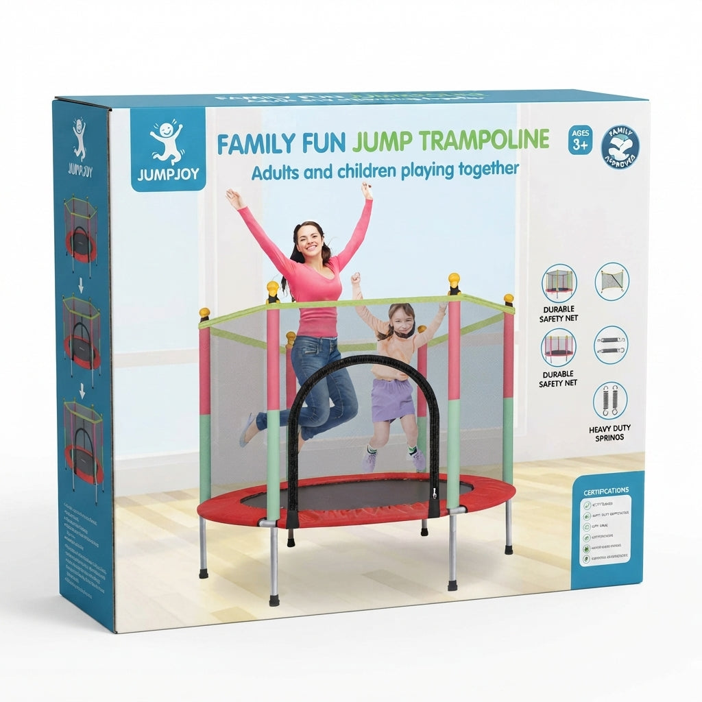 Kids Indoor Trampoline with Safety Net – Fitness Jumper