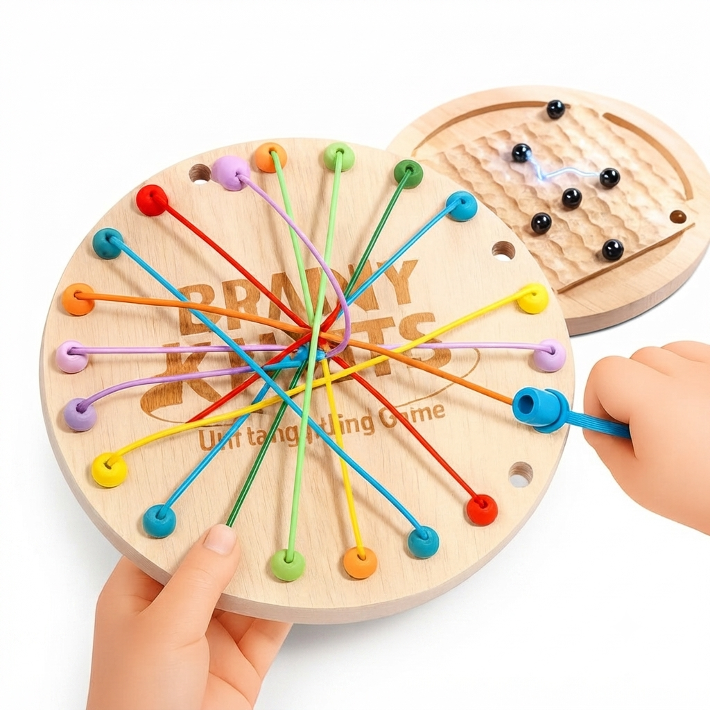 Wooden Brain Knot Puzzle Game for Kids