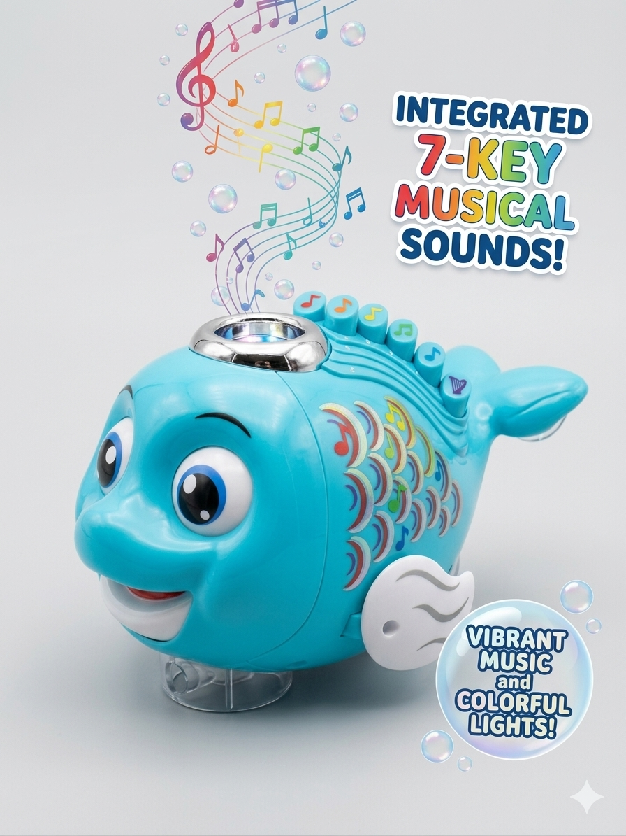 Swimming Fish Toy with Lights & Music for Kids