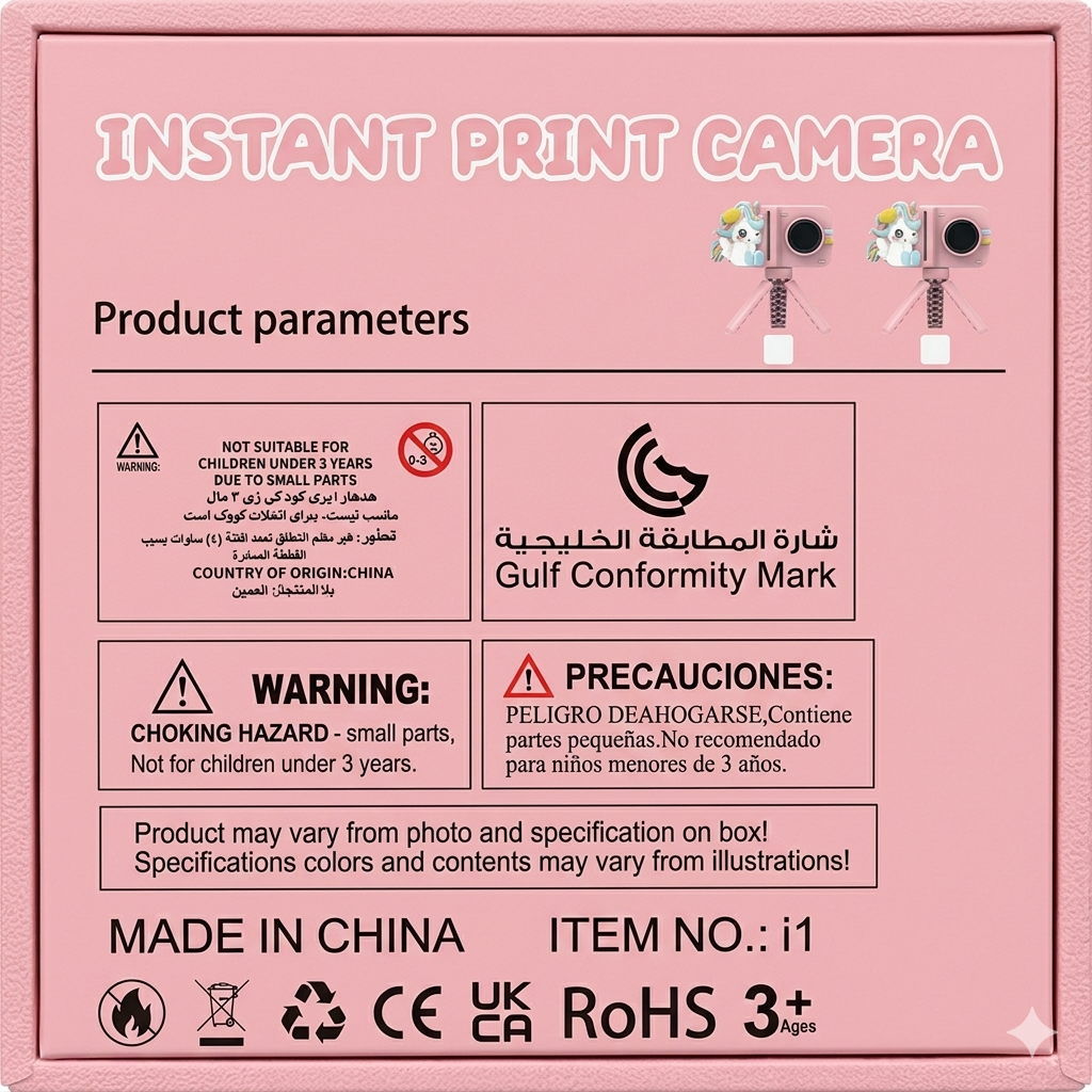 Kids Instant Print Camera Unicorn Edition