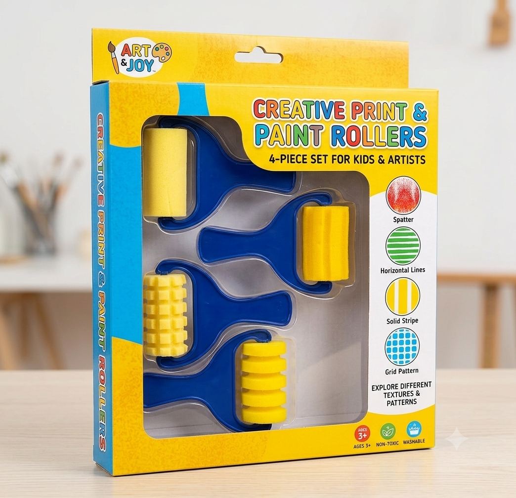 Kids Pattern Paint Roller Set