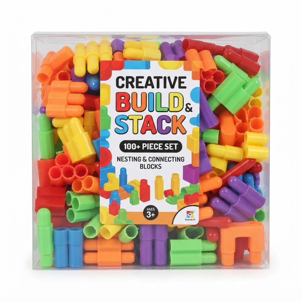 kids colorful snap building blocks construction set