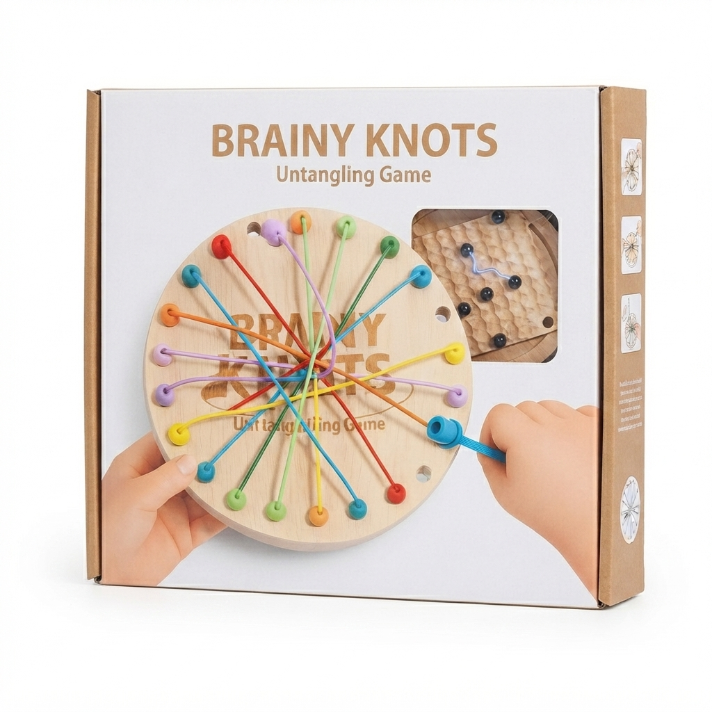 Wooden Brain Knot Puzzle Game for Kids