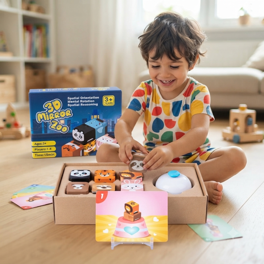 kids 3d mirror zoo spatial reasoning puzzle game