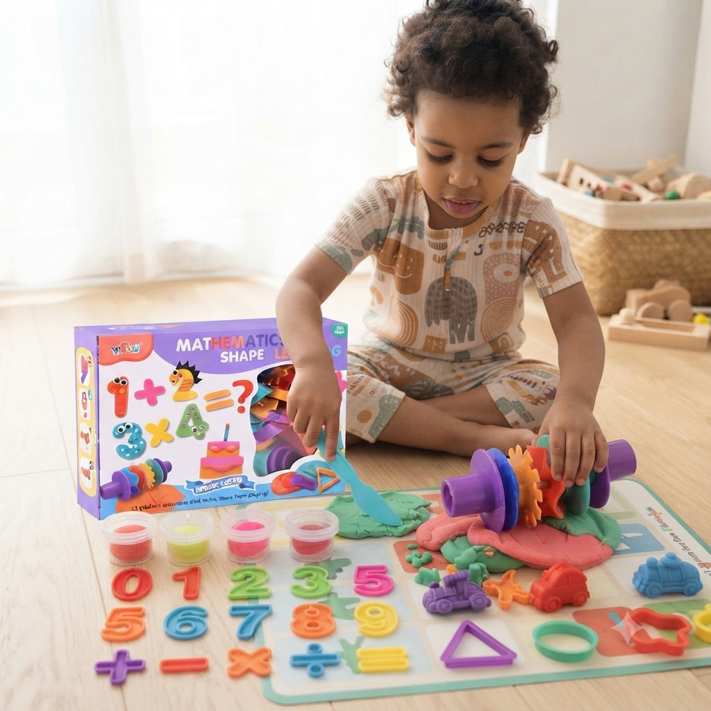 kids mathematics & shape learning clay play set