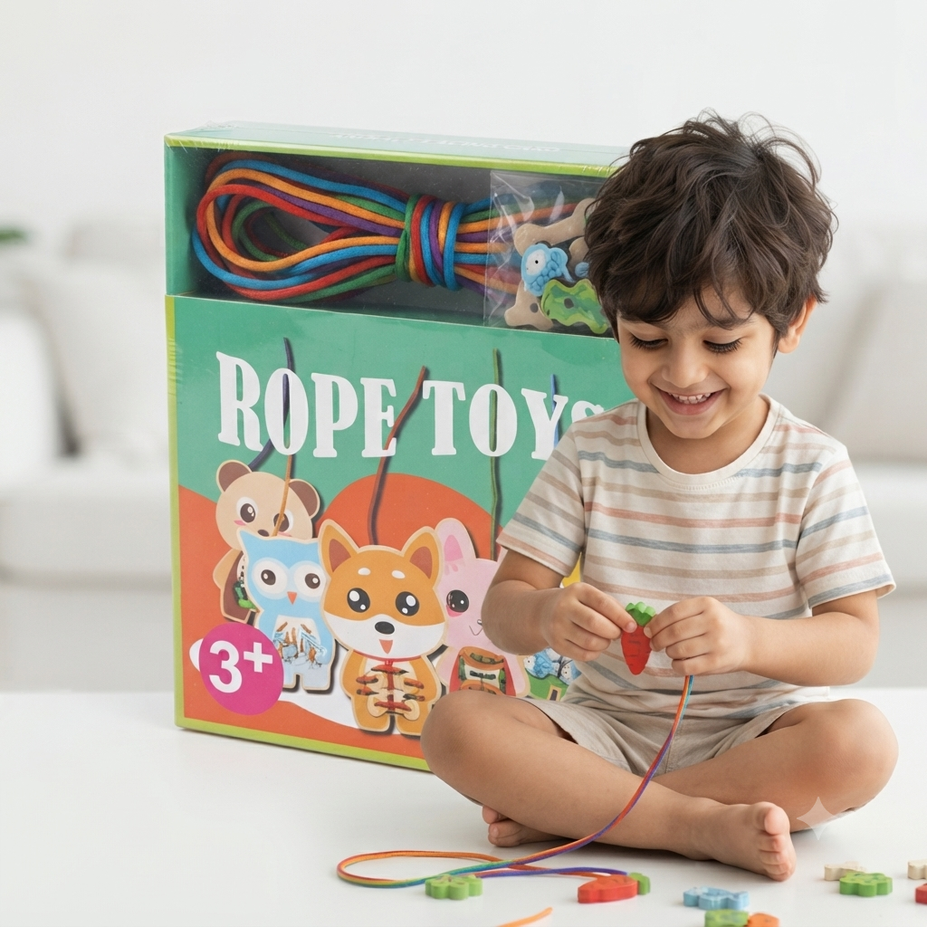 Wooden Animal Lacing Cards Montessori Learning Toy