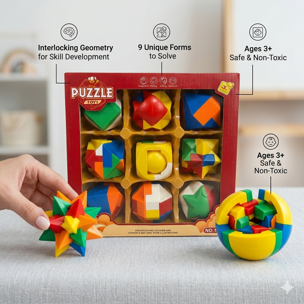 Puzzle Toys Variety Geometric Brain Teaser Set