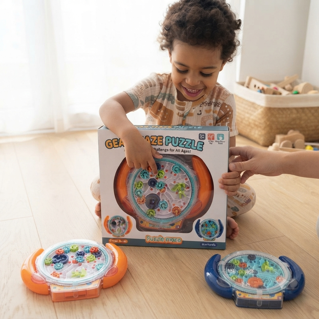 kids 3d puzzle maze gear brain teaser toy game